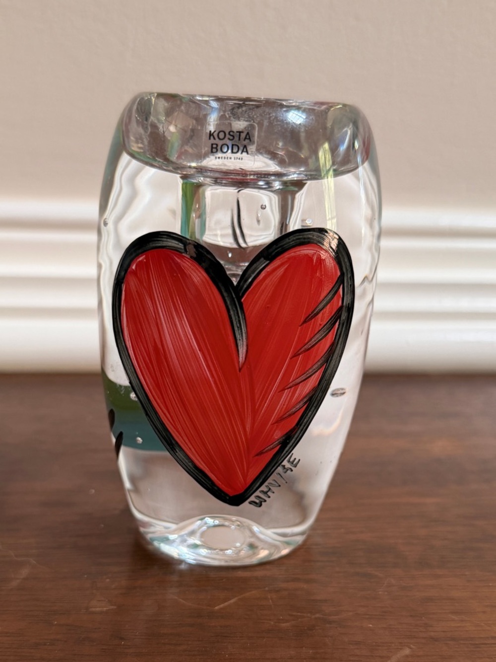 Kosta Boda Ulrica Hydman Vallien Hand-painted Candle Holder